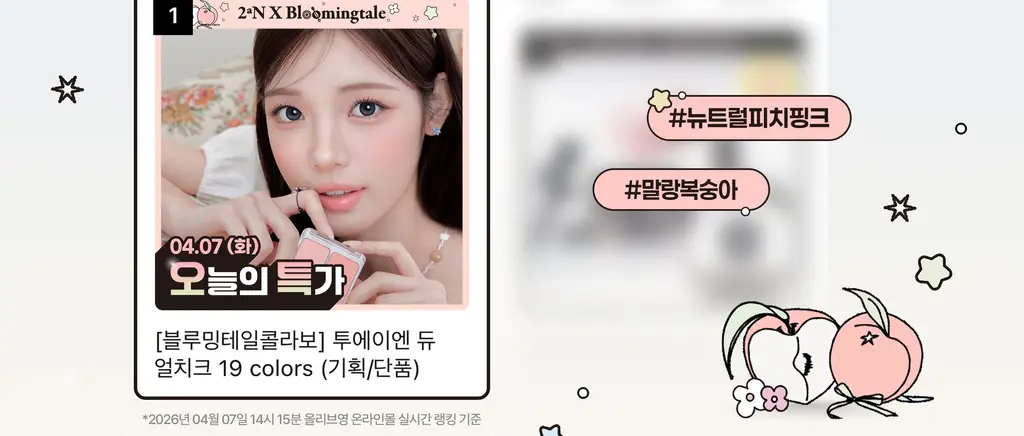 [블루밍테일콜라보] 투에이엔 듀얼치크 19 colors (기획/단품) 상세페이지 2